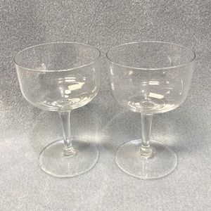 Vintage Libbey Smooth Short Stemmed Glasses set of two  2 oz glass
